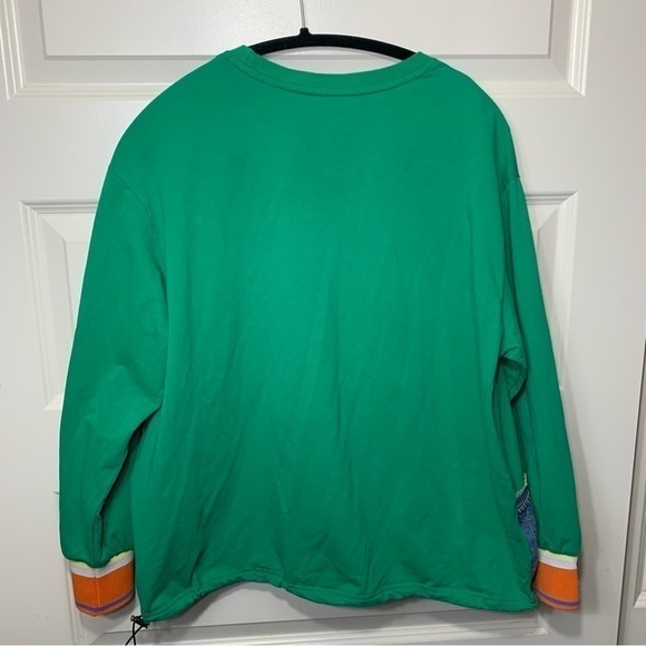 Kuhan KU Dsgn Jersey Sweater Sz L Green Stranger Mean Duck Money Graphic Denim - Picture 7 of 10